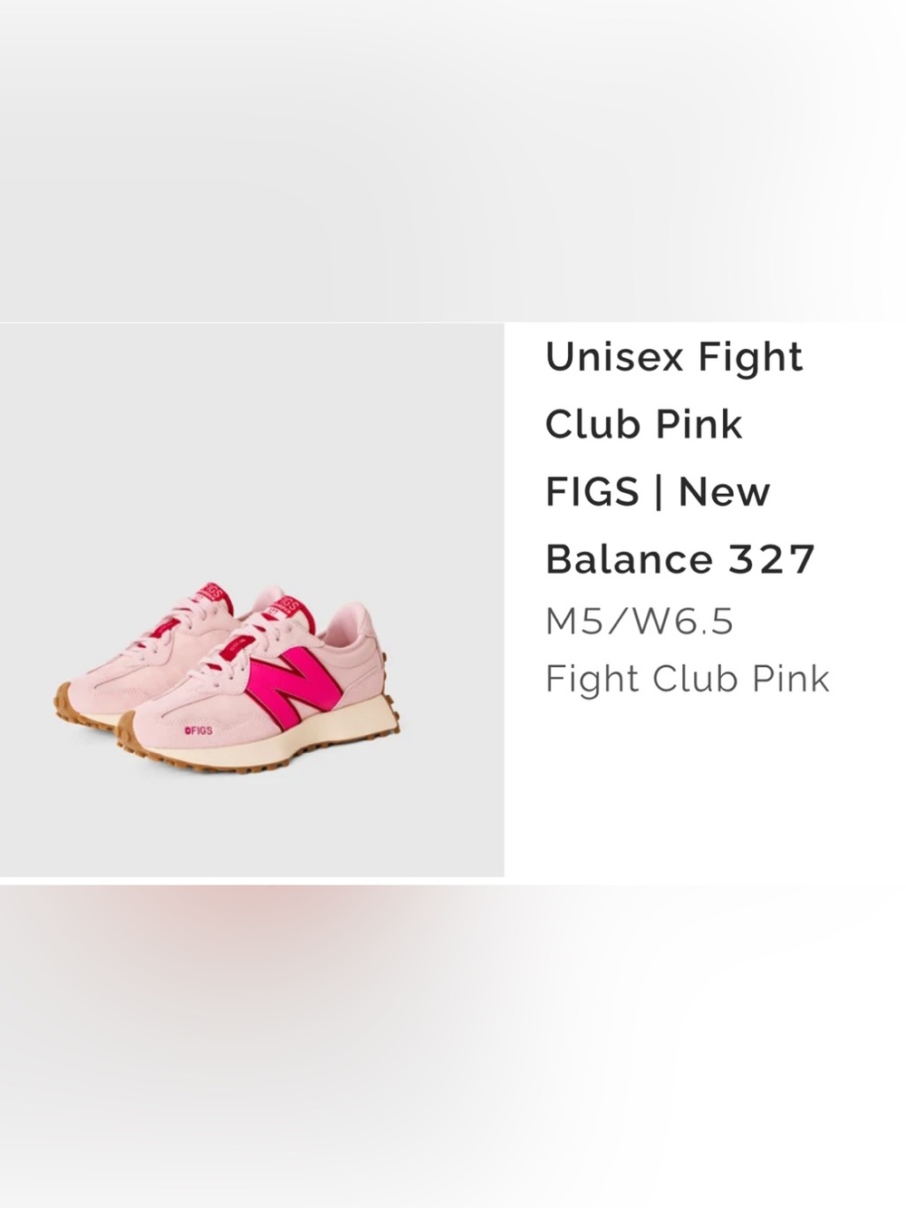 Limited Edition New Balance 327  - Fight Club Pink
